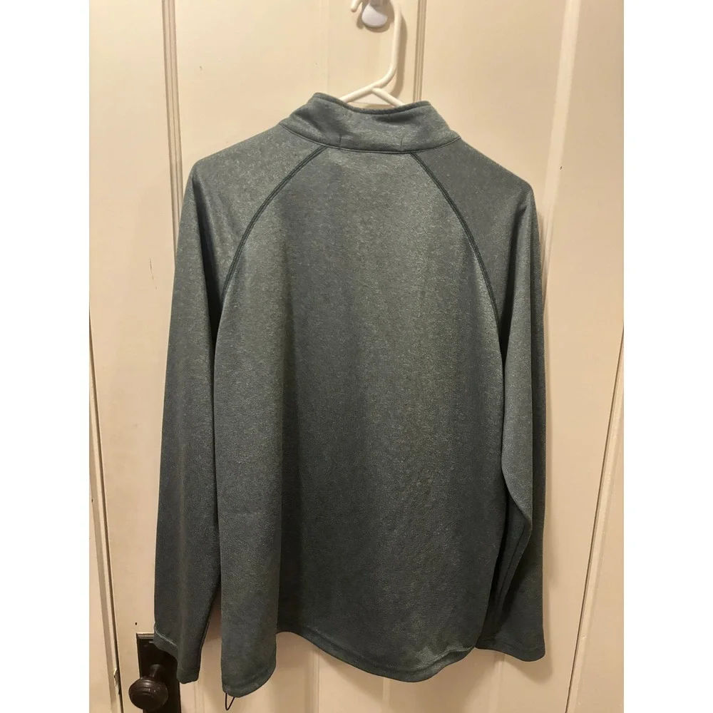 Devon & Jones Mens Wrigley Rooftops Quarter Zip Pullover Heather Green Large